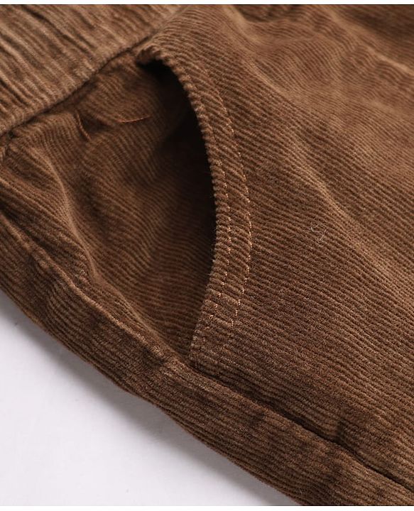 Pine Kids Cotton Elastane Full Length Trouser in Brown