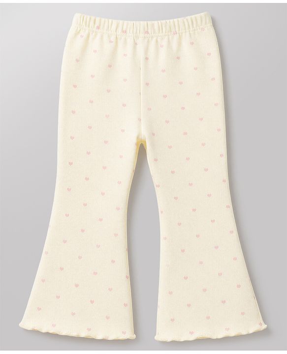 Babyhug Cotton Lycra Knit Full Length Striped & Hearts Printed Leggings Pack Of 3 - Red Pink & White