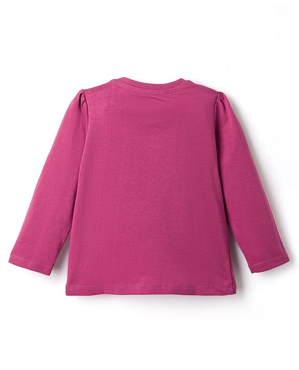 Babyhug Disney Single Jersey Knit Full Sleeves T-Shirt & Pyjama Night Suit with Minnie Mouse Graphic - Dark Pink