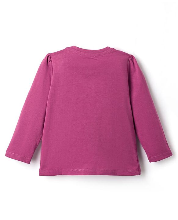Babyhug Disney Single Jersey Knit Full Sleeves T-Shirt & Pyjama Night Suit with Minnie Mouse Graphic - Dark Pink
