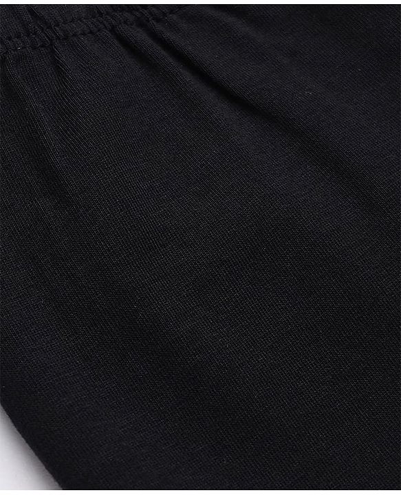 Babyhug Cotton Elastane Knit Full Length Leggings with Stars Print in Black