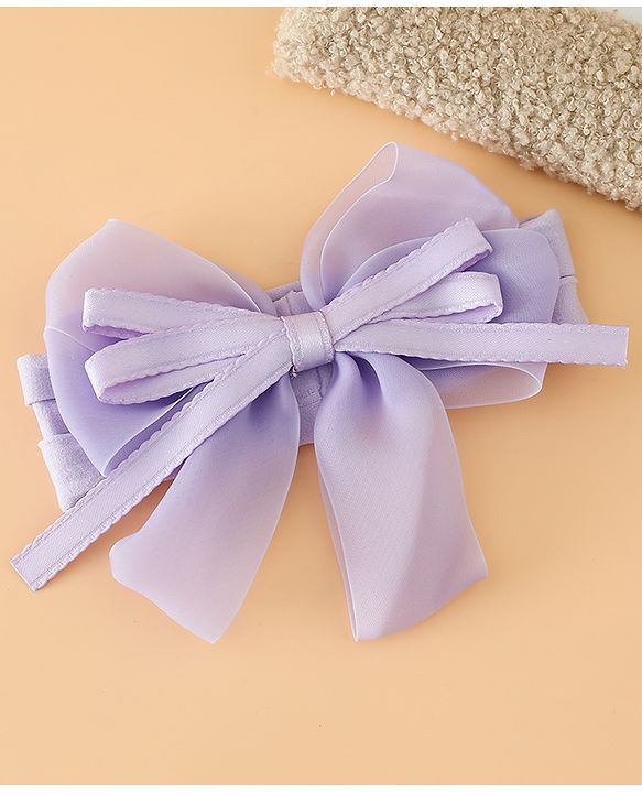 Babyhug Headbands Free Size with Bow Applique - Purple