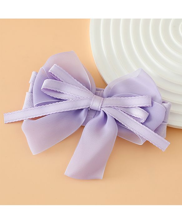 Babyhug Headbands Free Size with Bow Applique - Purple