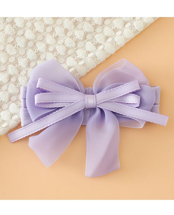 Babyhug Headbands Free Size with Bow Applique - Purple