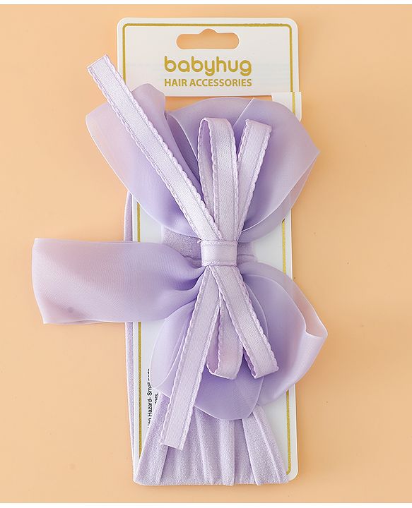 Babyhug Headbands Free Size with Bow Applique - Purple