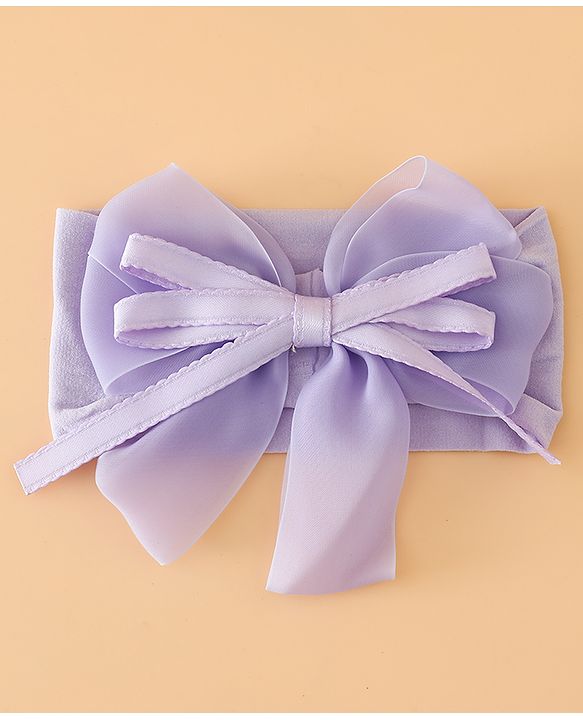 Babyhug Headbands Free Size with Bow Applique - Purple
