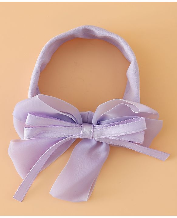 Babyhug Headbands Free Size with Bow Applique - Purple
