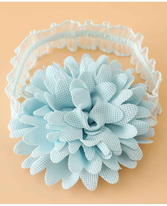 Babyhug Headbands Free Size With Bow & Floral Applique Pack Of 2 - Pink & Blue
