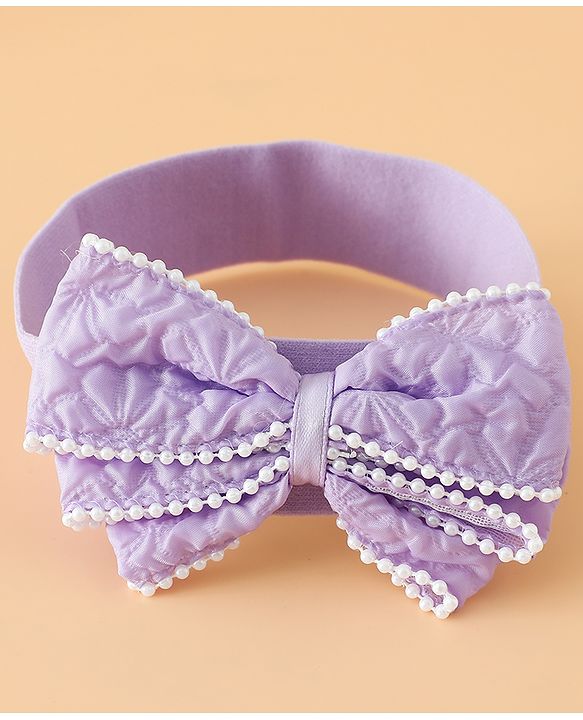 Babyhug Headbands Free Size With Bow & Floral Applique Pack Of 2 - Pink & Blue