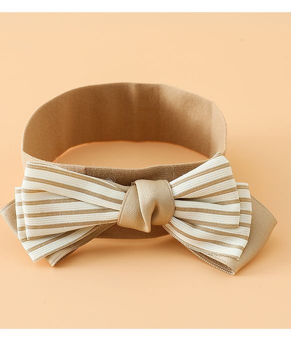 Babyhug Headbands Free Size With Bow & Floral Applique Pack Of 2 - Black & Khaki