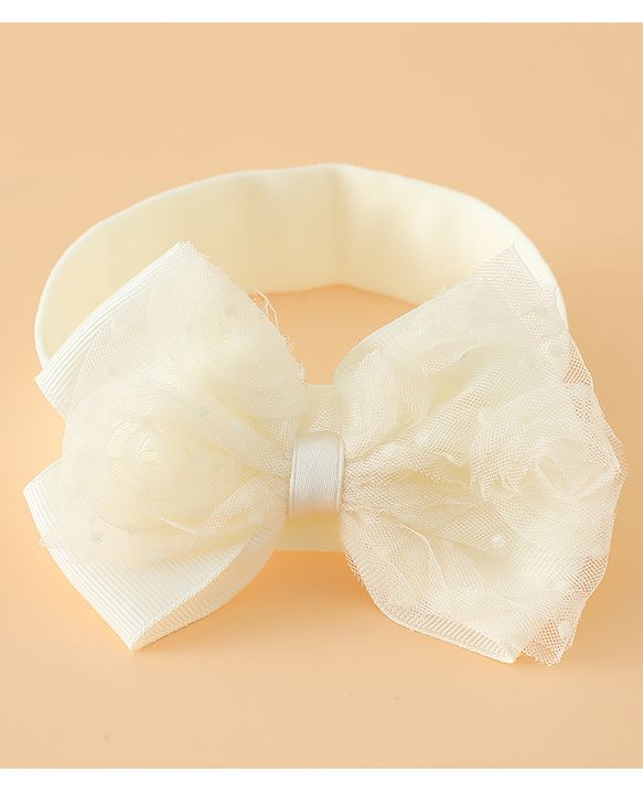 Babyhug Headbands Free Size With Bow & Floral Applique Pack Of 2 - Yellow & Pink