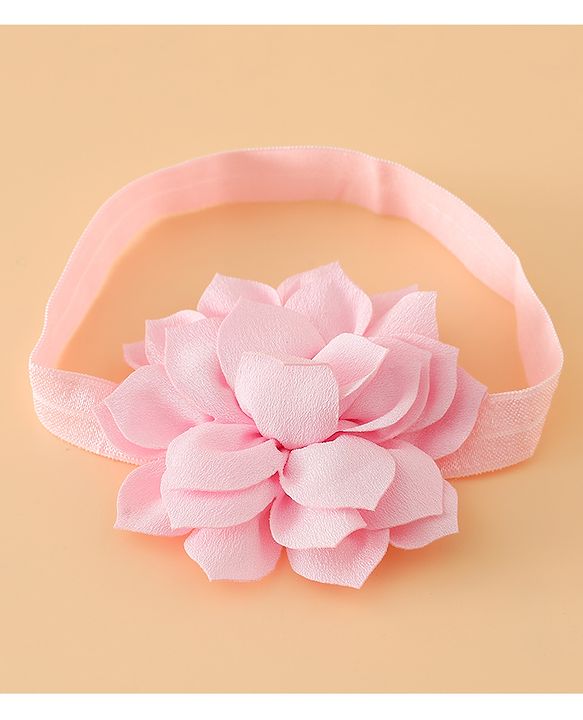 Babyhug Headbands Free Size With Bow & Floral Applique Pack Of 2 - Yellow & Pink