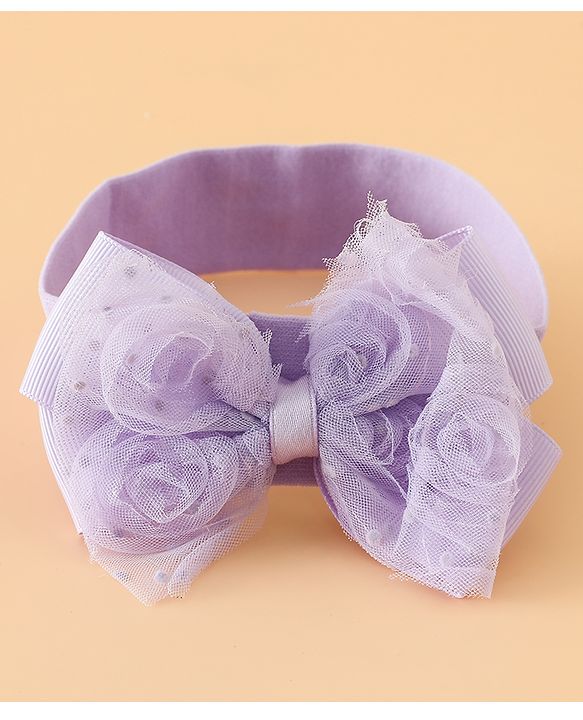 Babyhug Headbands Free Size With Bow & Floral Applique Pack Of 2 - Yellow & Pink