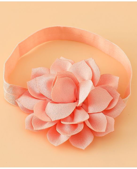 Babyhug Headbands Free Size With Bow & Floral Applique Pack Of 2 - Yellow & Pink