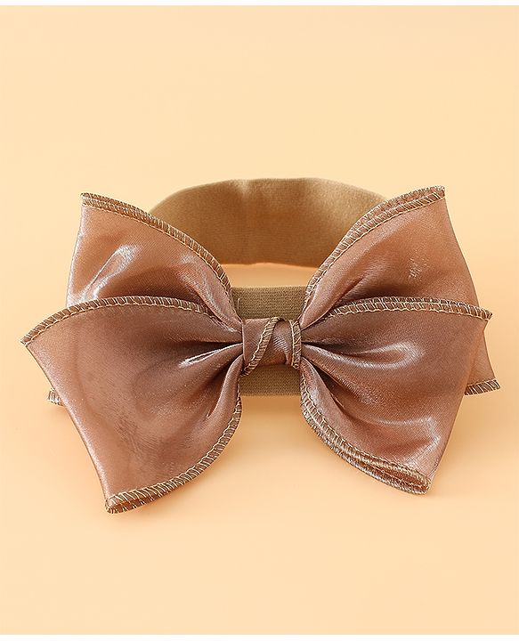 Babyhug Headbands Free Size With Bow & Floral Applique Pack Of 2 - Brown & Maroon