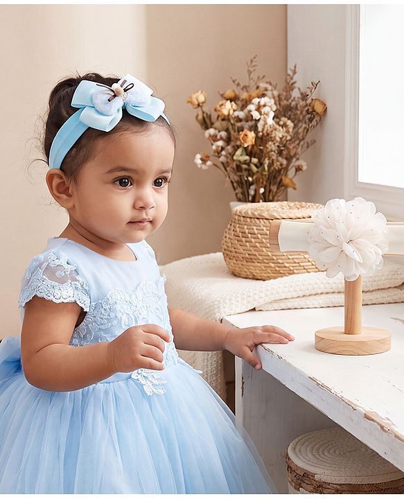 Babyhug Headbands Free Size With Bow & Floral Applique Pack Of 2 - Pink & Purple
