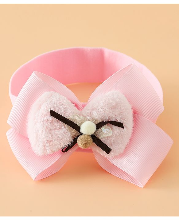 Babyhug Headbands Free Size With Bow & Floral Applique Pack Of 2 - Pink & Purple
