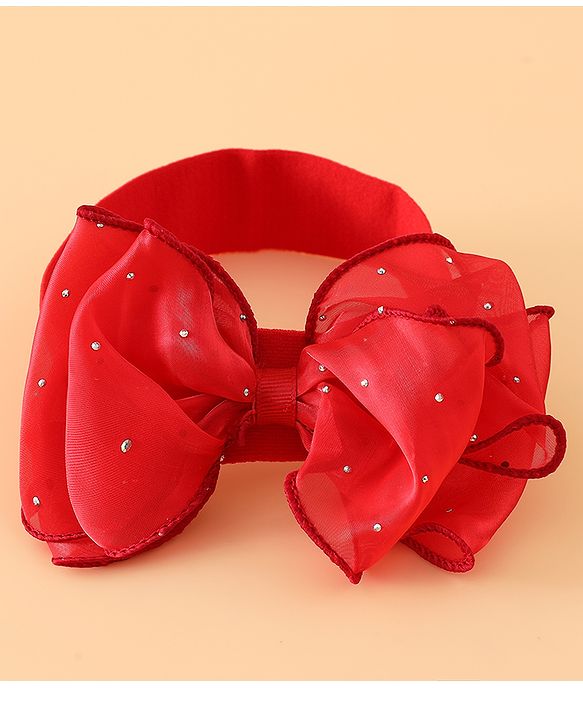 Babyhug Headbands Free Size With Bow & Floral Applique Pack Of 2 - White & Purple