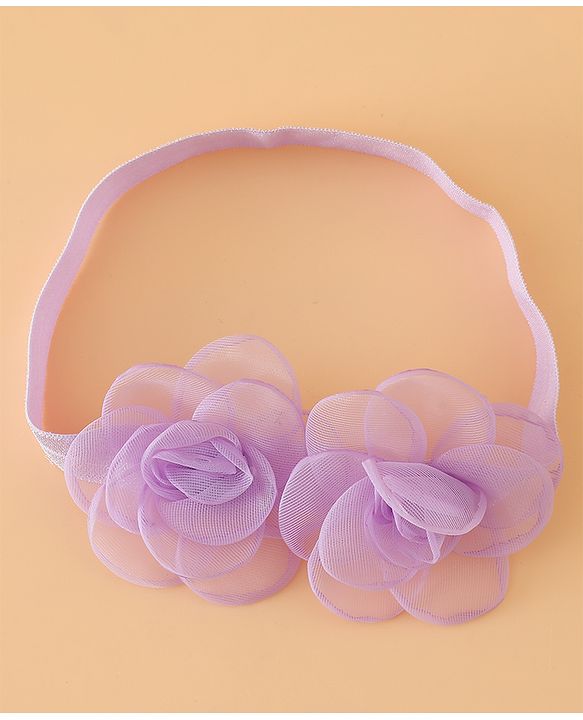 Babyhug Headbands Free Size With Floral Applique Pack Of 2 - White & Red
