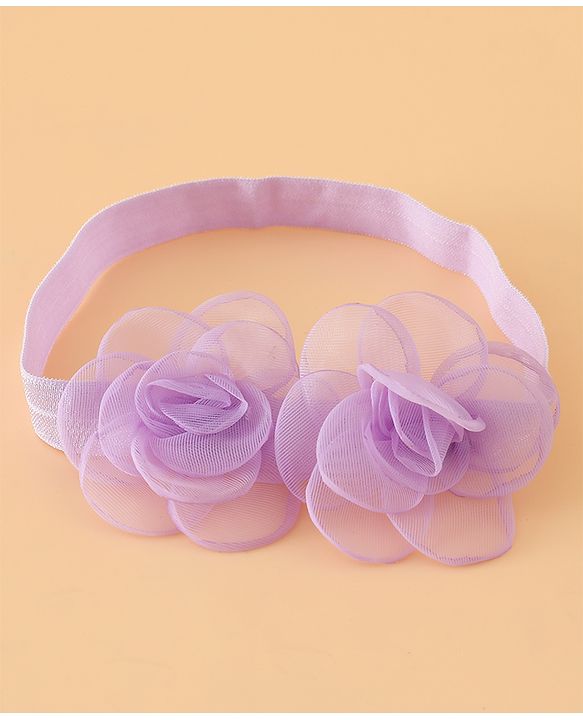 Babyhug Headbands Free Size With Floral Applique Pack Of 2 - White & Red