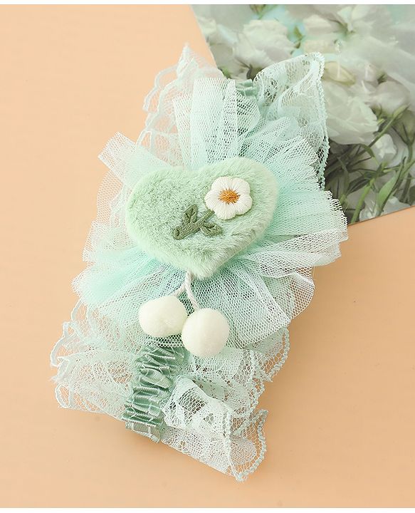 Babyhug Headband With Floral Applique - Green