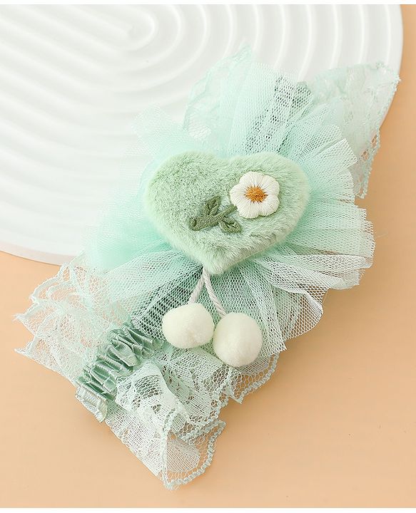 Babyhug Headband With Floral Applique - Green
