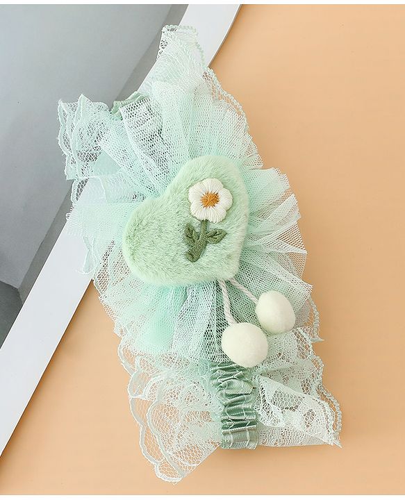 Babyhug Headband With Floral Applique - Green