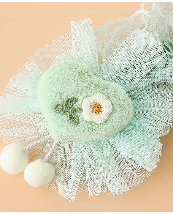 Babyhug Headband With Floral Applique - Green