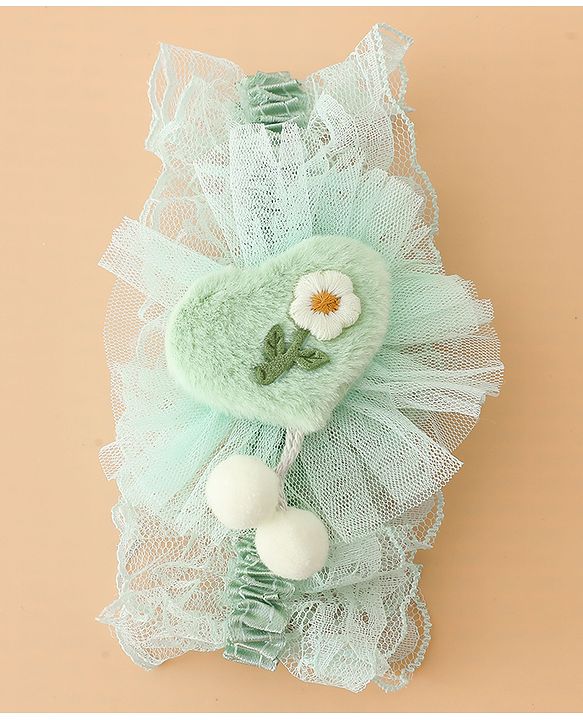 Babyhug Headband With Floral Applique - Green