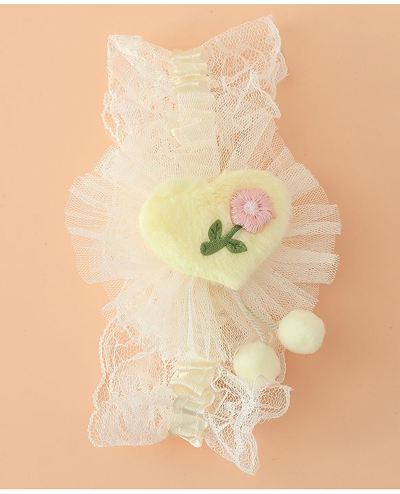 Babyhug Headband With Floral Applique - Green