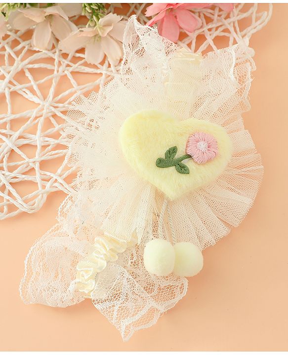 Babyhug Headband With Floral Applique - Green
