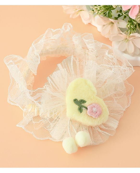 Babyhug Headband With Floral Applique - Green