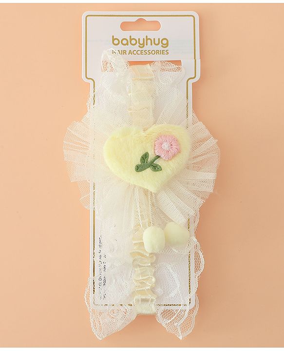 Babyhug Headband With Floral Applique - Green