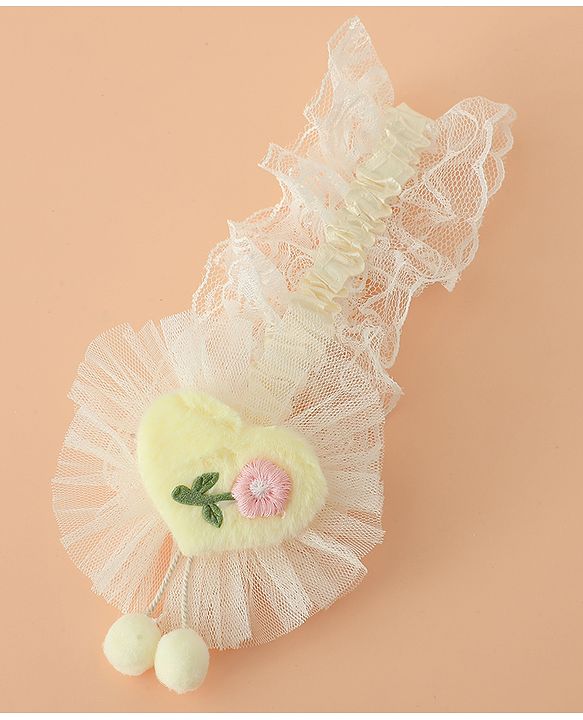 Babyhug Headband With Floral Applique - Green