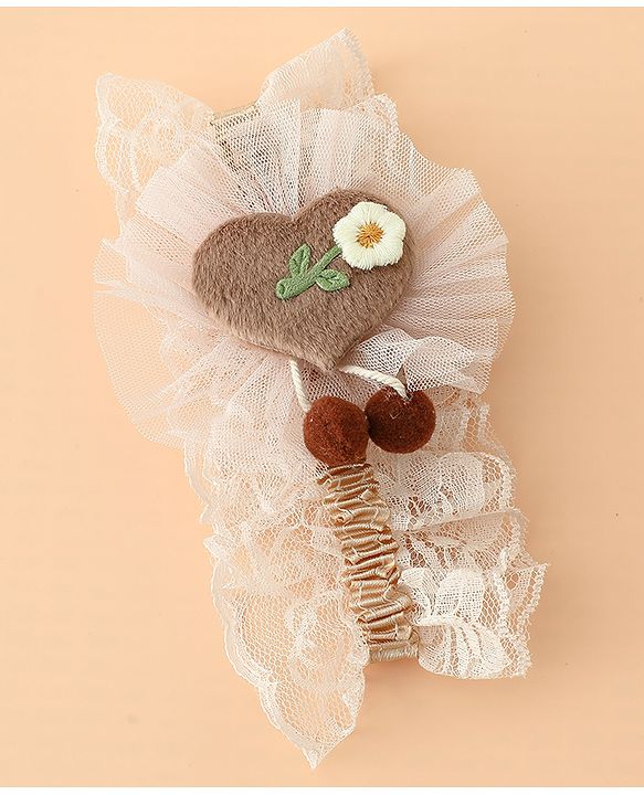 Babyhug Headband With Floral Applique - Green