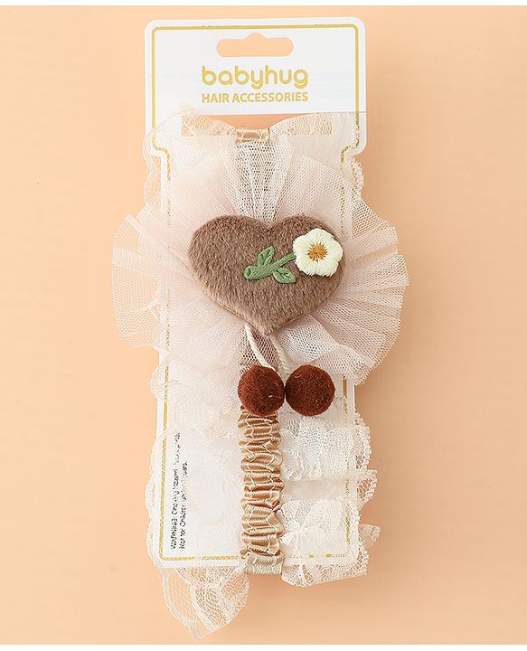 Babyhug Headband With Floral Applique - Green