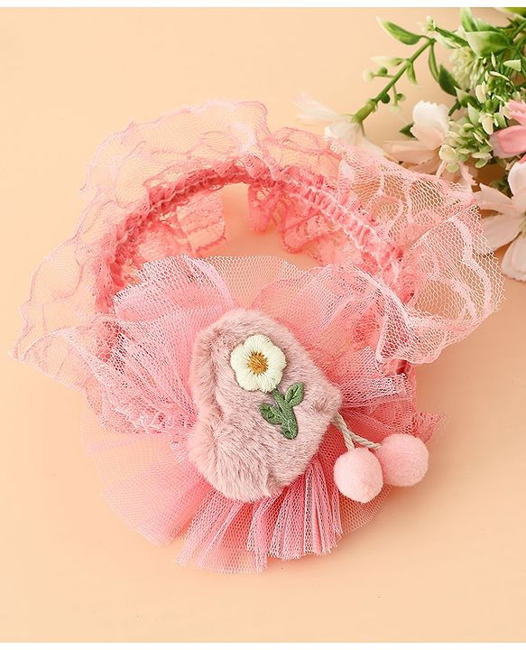 Babyhug Headband With Floral Applique - Green