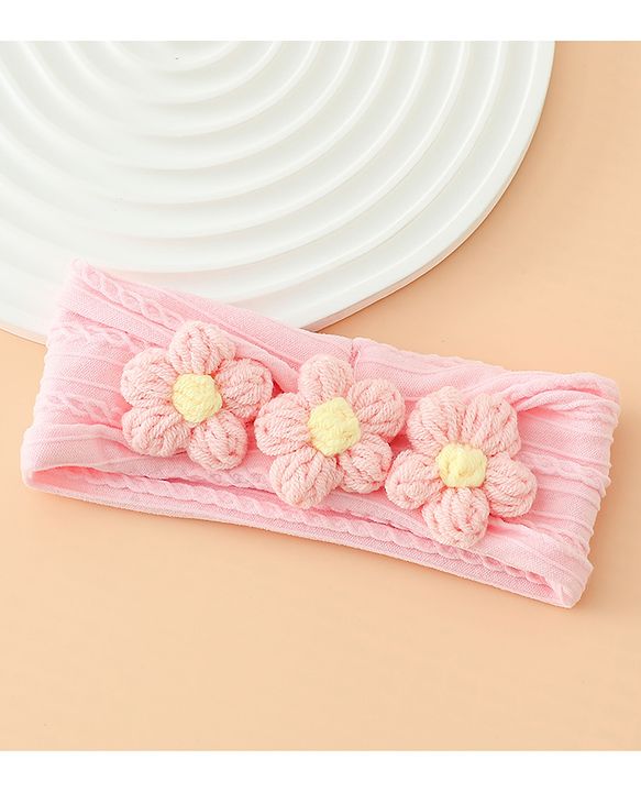 Babyhug Floral Embellished Stretchable Headband - Pink