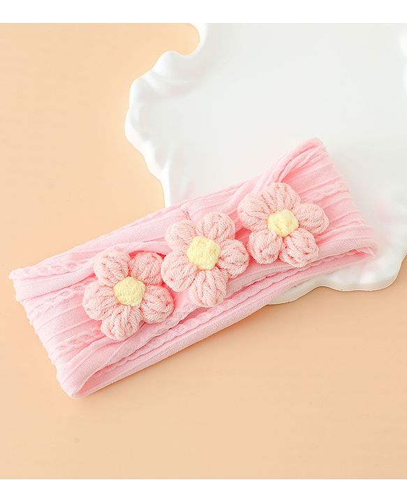 Babyhug Floral Embellished Stretchable Headband - Pink