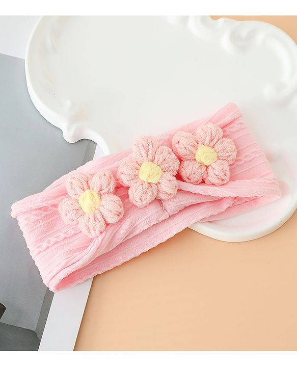 Babyhug Floral Embellished Stretchable Headband - Pink