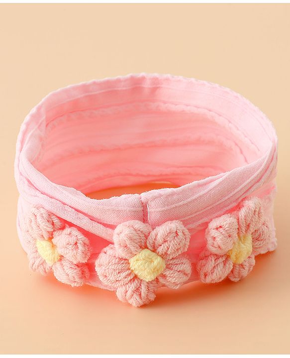 Babyhug Floral Embellished Stretchable Headband - Pink