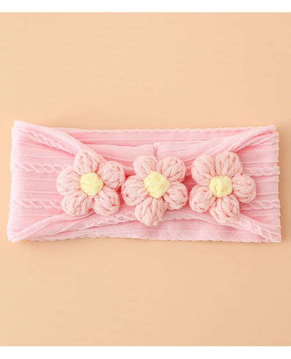 Babyhug Floral Embellished Stretchable Headband - Pink