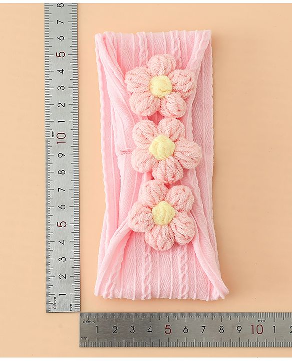 Babyhug Floral Embellished Stretchable Headband - Pink