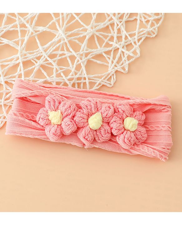 Babyhug Floral Embellished Stretchable Headband - Pink