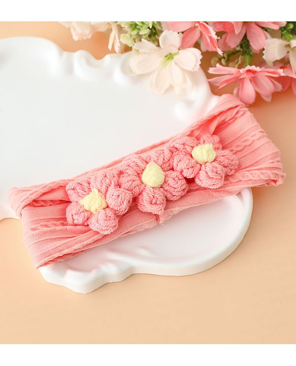 Babyhug Floral Embellished Stretchable Headband - Pink