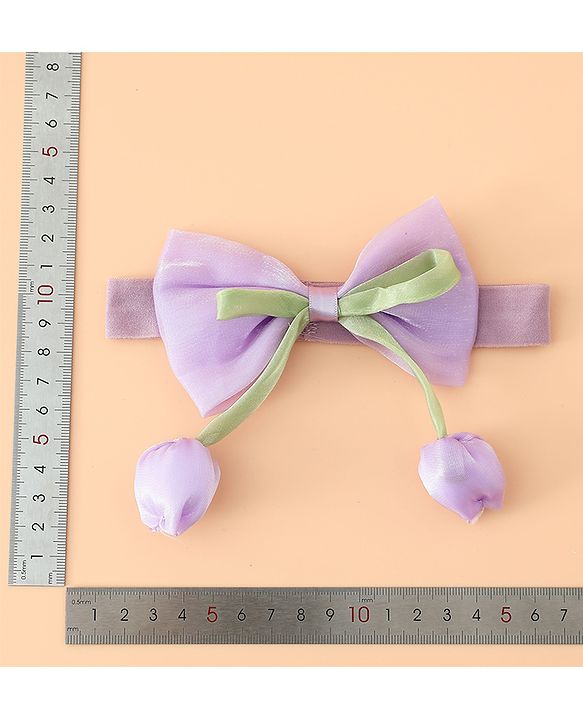 Babyhug Headband With Bow & Tulip Applique - Purple