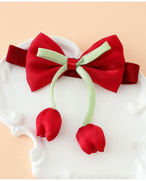 Babyhug Headband With Bow & Tulip Applique - Purple