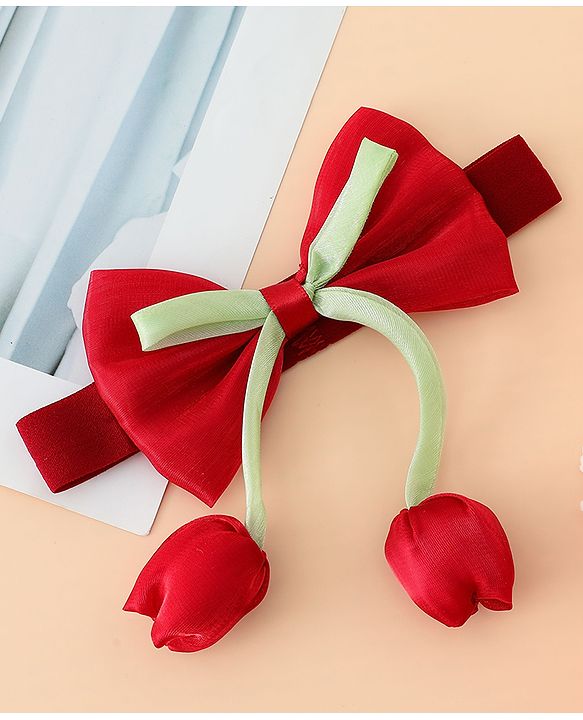 Babyhug Headband With Bow & Tulip Applique - Purple