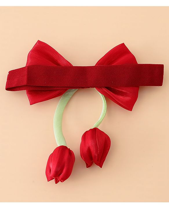 Babyhug Headband With Bow & Tulip Applique - Purple