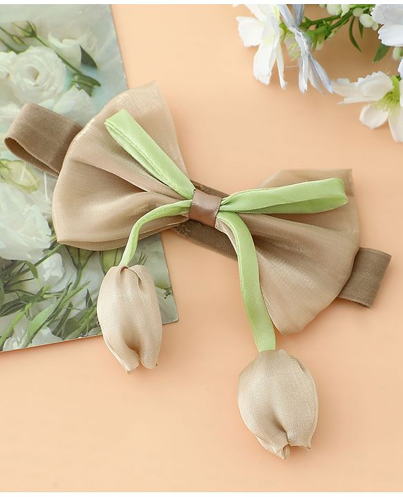 Babyhug Headband With Bow & Tulip Applique - Purple